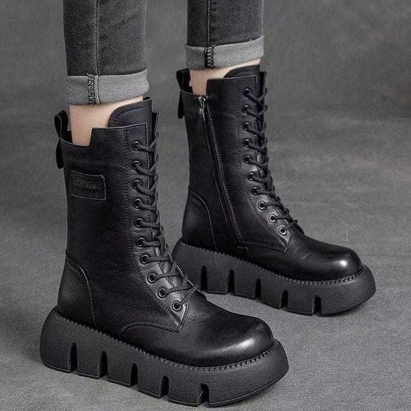 Bequeme Winterlederstiefel