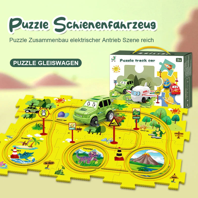 Spielzeugauto und Lern Puzzle Rennbahn