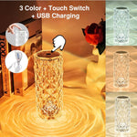 Touch Crystal  Control Rose  Lamp