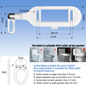 ULTRA-SLIM BIDET TOILETTENSITZAUFSATZ WASSERDRUCK SELBSTREINIGENDER SPRÜHER