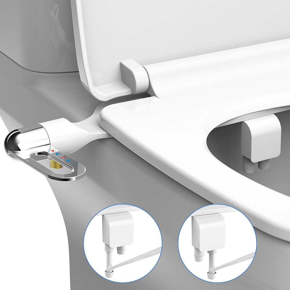 ULTRA-SLIM BIDET TOILETTENSITZAUFSATZ WASSERDRUCK SELBSTREINIGENDER SPRÜHER