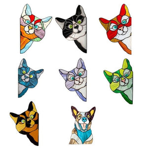 Lustige Katze und Hunde Stickers Wand / Fenster Dekoration