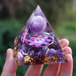 Orgon Pyramide Amethyst Peridot Heilkristall Energie