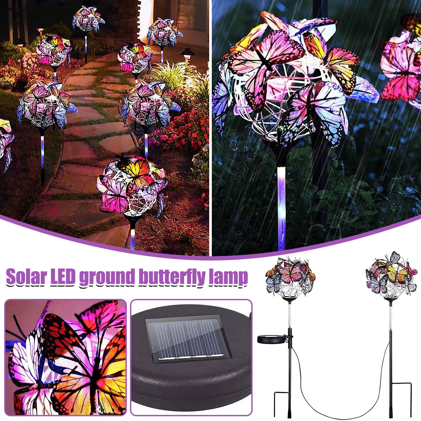 Led Solar  Lichter Schmetterlinge Dekor