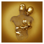 Love Heart Grey-3D Art Wall gold & silver