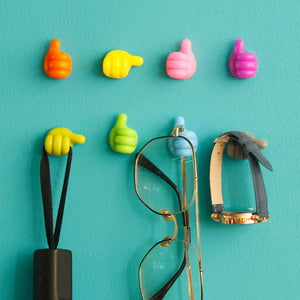 4 STÜCKE Kreativer Daumenhaken Perforationsfreier Viskose-Wandhaken Datenkabel Kopfhörer Schlüssel Zubehör Aufbewahrung Küche Badezimmer Haken Werkzeug